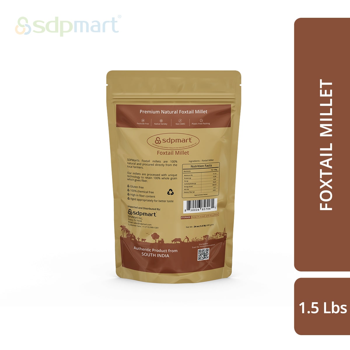SDPMart Premium Foxtail Millet (Unpolished) 1.5 LB