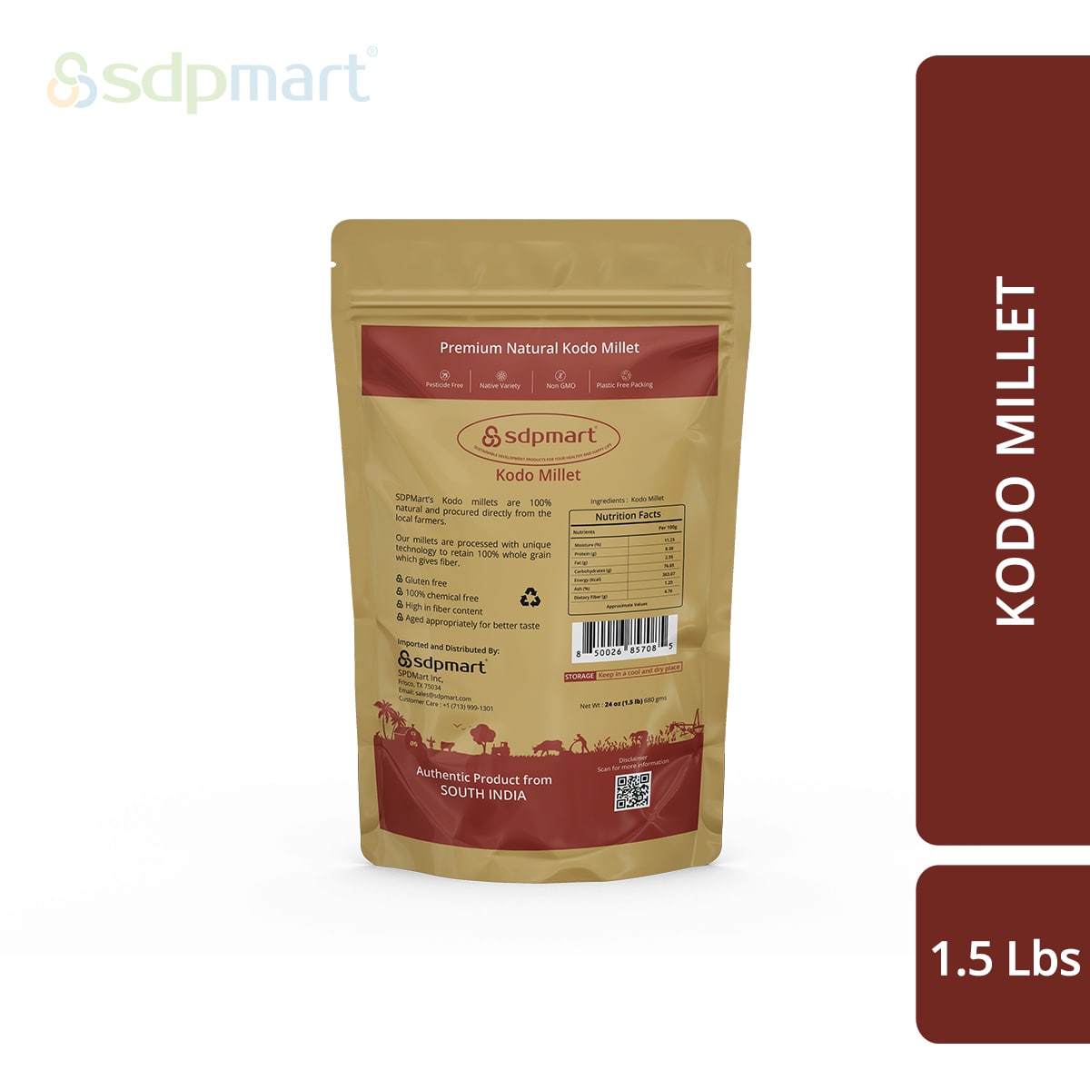 SDPMart Premium Kodo Millet (Unpolished) 1.5 LB