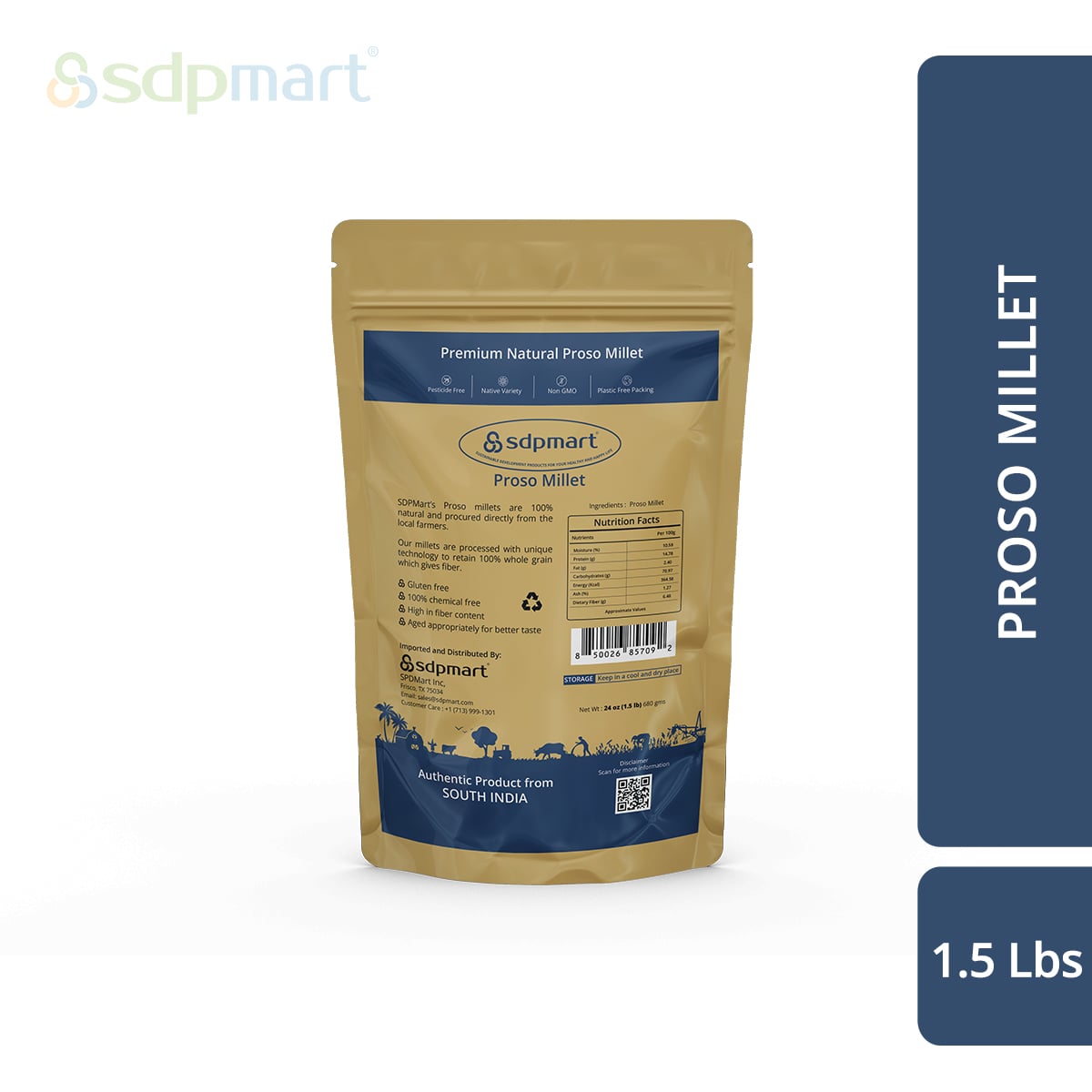 SDPMart Premium Proso Millet (Unpolished)1.5 LB